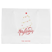 Weihnachtsbaum-Typografie-Script Minimalistisch Große Geschenktüte (Rückseite)
