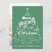 Weihnachtsbaum Typografie Weihnachtsgrüße Karte (Vorne/Hinten)