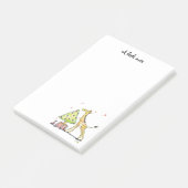Weihnachtsbaum u. Giraffe - WeihnachtsParty Post-it Klebezettel (angewinkelt)
