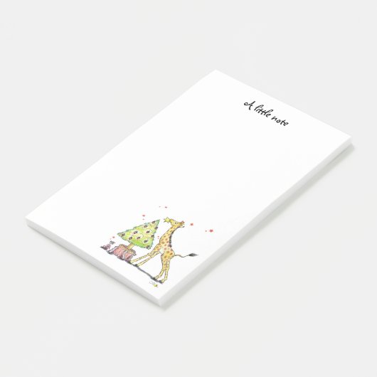 Weihnachtsbaum u. Giraffe - WeihnachtsParty Post-it Klebezettel (angewinkelt)