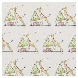 Weihnachtsbaum u. Giraffe - WeihnachtsParty Stoff