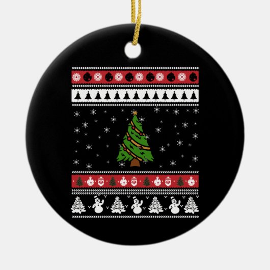 Weihnachtsbaum Ugly Weihnachten Keramik Ornament (Vorne)