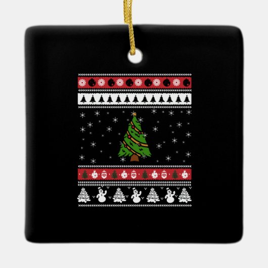 Weihnachtsbaum Ugly Weihnachten Keramikornament (Vorderseite)