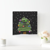 Weihnachtsbaum-Uhr Quadratische Wanduhr (Zuhause)