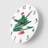 Weihnachtsbaum-Uhr Runde Wanduhr (Winkel)