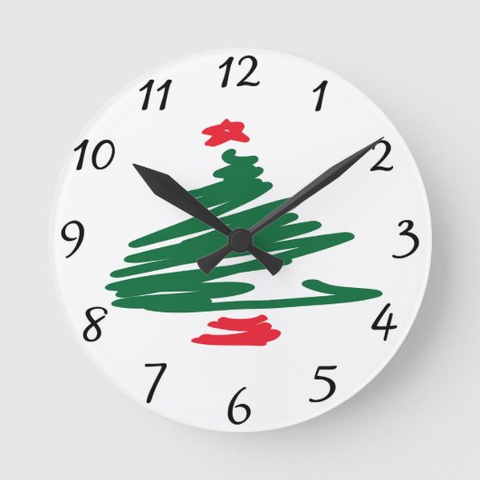Weihnachtsbaum-Uhr Runde Wanduhr (Vorderseite)