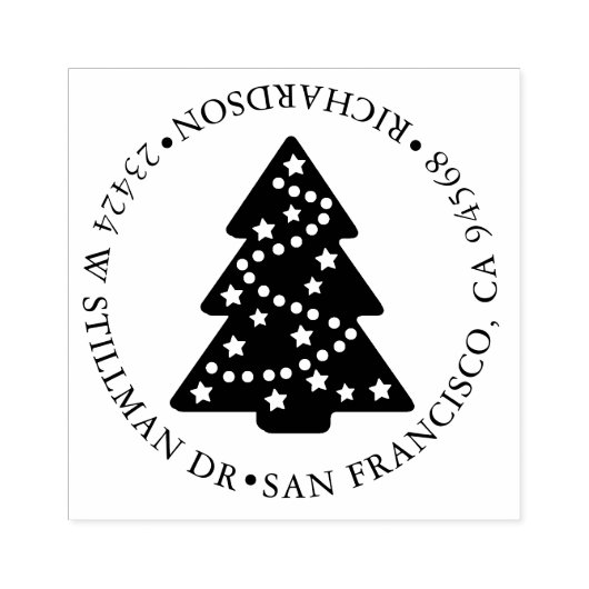 Weihnachtsbaum und Anschrift Gummistempel (Prägung)