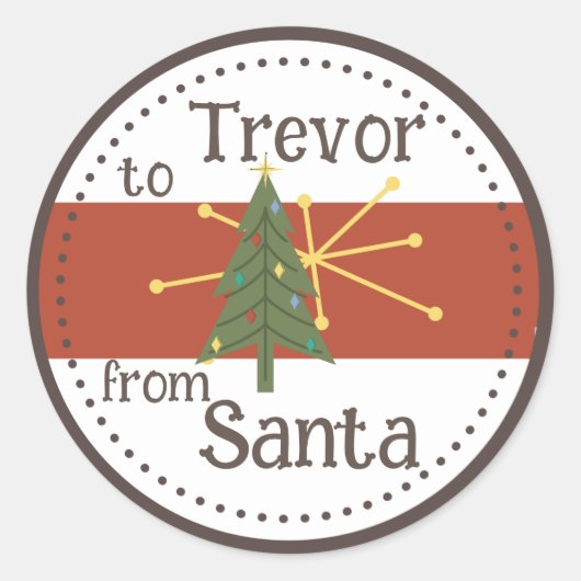 Weihnachtsbaum und Astro-Star-Geschenkanhänger Runder Aufkleber (Vorderseite)