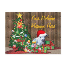 Weihnachtsbaum und Babyziege