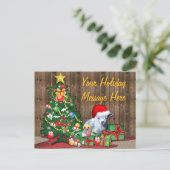 Weihnachtsbaum und Babyziege Feiertagspostkarte (Stehend Vorderseite)