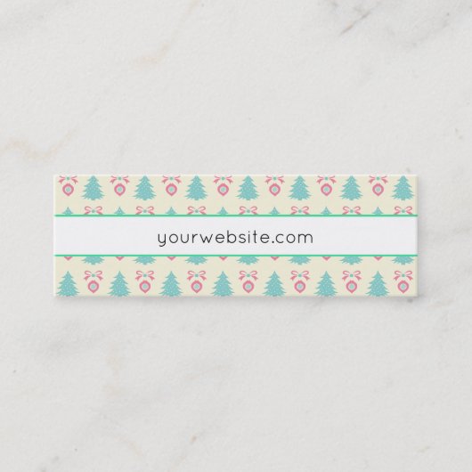 Weihnachtsbaum und Bauernmuster Mini Visitenkarte (Vorderseite)