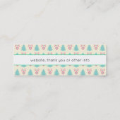 Weihnachtsbaum und Bauernmuster Mini Visitenkarte (Rückseite)