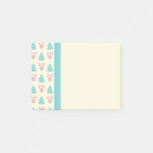 Weihnachtsbaum und Bauernmuster Pastellfarben Post-it Klebezettel