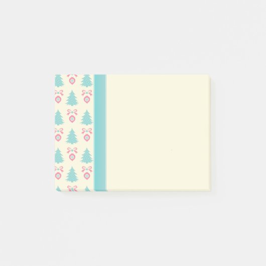 Weihnachtsbaum und Bauernmuster Pastellfarben Post-it Klebezettel (Vorderseite)