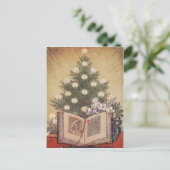 Weihnachtsbaum und Bibel Feiertagspostkarte (Stehend Vorderseite)