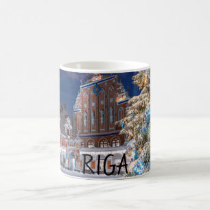 Weihnachtsbaum und Blackheads Haus in Riga Coffee Kaffeetasse