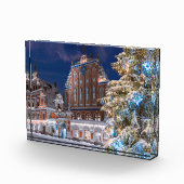 Weihnachtsbaum und Blackheads Haus in Riga Fotoblock (Rechts)