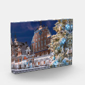Weihnachtsbaum und Blackheads Haus in Riga Fotoblock (Links)