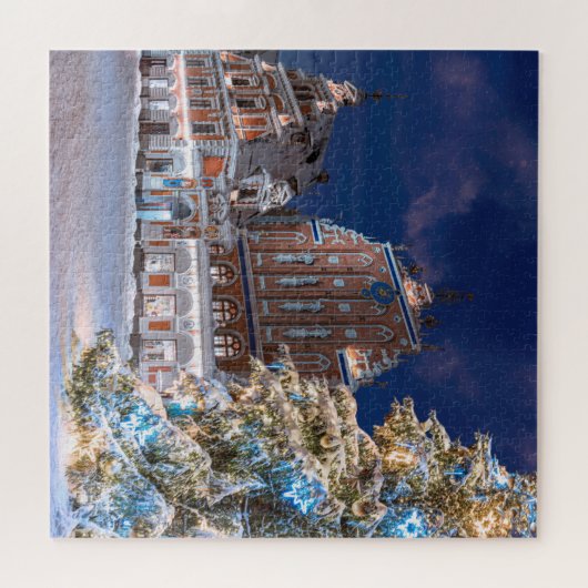 Weihnachtsbaum und Blackheads Haus in Riga Puzzle (Horizontal)