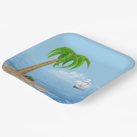 Weihnachtsbaum und -boot pappteller (Gewinkelt)