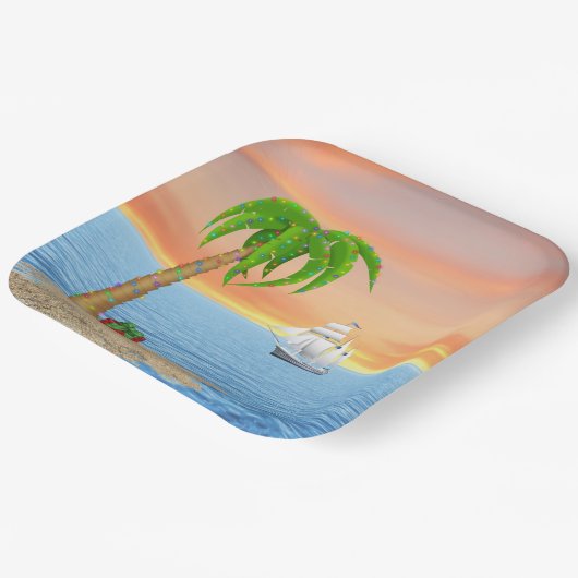 Weihnachtsbaum und -boot pappteller (Gewinkelt)