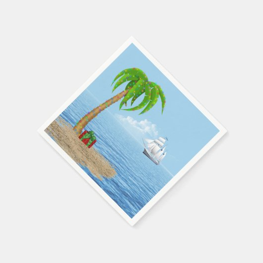 Weihnachtsbaum und -boot serviette (Ecke)