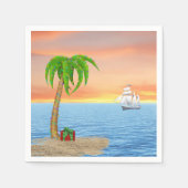 Weihnachtsbaum und -boot serviette (Vorderseite)