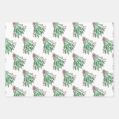Weihnachtsbaum und Bow Pink Aquamarin Geschenkpapier Set (Vorderseite 2)