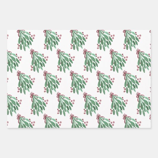 Weihnachtsbaum und Bow Pink Aquamarin Geschenkpapier Set (Vorderseite 2)