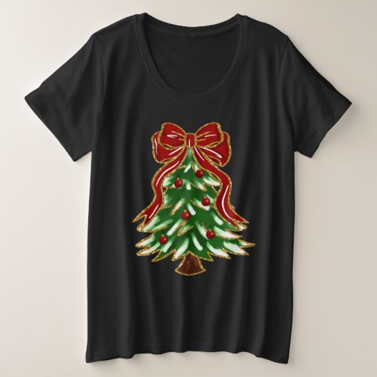 Weihnachtsbaum und Bow-T - Shirt (Design vorne)