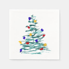 Weihnachtsbaum und Bulben Papier Napkin Serviette