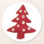 Weihnachtsbaum und -Buttons Runder Pappuntersetzer (Vorderseite)