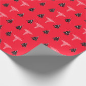 Weihnachtsbaum und Caduceus Wrapping Paper Geschenkpapier (Ecke)