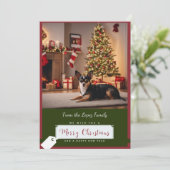 Weihnachtsbaum und Chihuahua Feiertagskarte (Stehend Vorderseite)