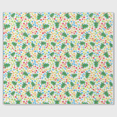Weihnachtsbaum und Dots Muster Niedlich Retro Gesc Geschenkpapier (Flach)