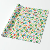 Weihnachtsbaum und Dots Muster Niedlich Retro Gesc Geschenkpapier (Ungerollt)