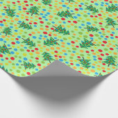 Weihnachtsbaum und Dots Muster Niedlich Retro Gesc Geschenkpapier (Ecke)