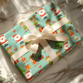 Weihnachtsbaum und Elfen Niedlicher Urlaub Geschenkpapier