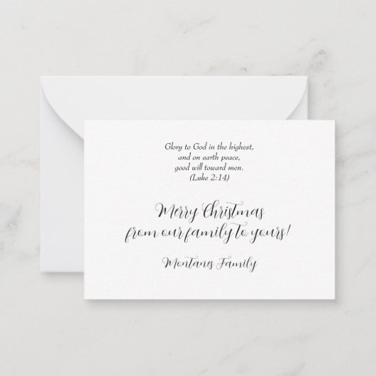 Weihnachtsbaum und Elfen Weihnachtskarte Mitteilungskarte (Rückseite)