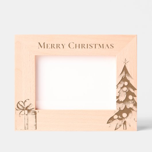 Weihnachtsbaum und Geschenk Geätzte Rahmen (Vorderseite)