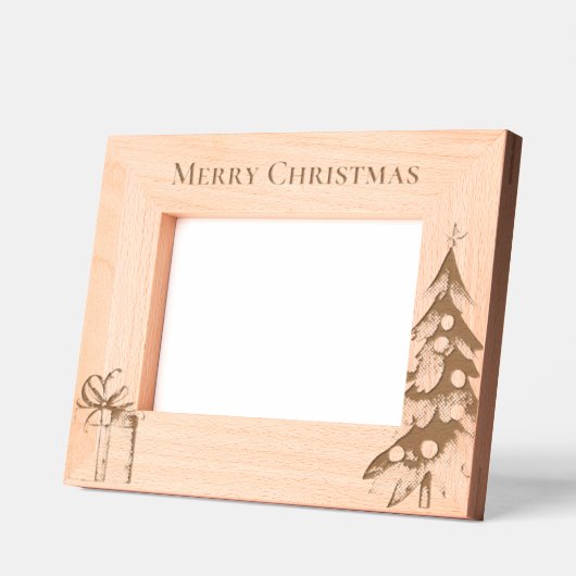 Weihnachtsbaum und Geschenk Geätzte Rahmen (Links)