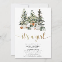 Weihnachtsbaum und Geschenke Baby Shower Einladung