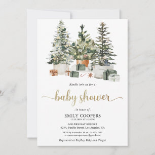 Weihnachtsbaum und Geschenke Baby Shower Einladung