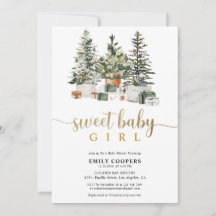Weihnachtsbaum und Geschenke Baby Shower Einladung