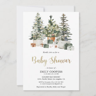 Weihnachtsbaum und Geschenke Baby Shower Einladung