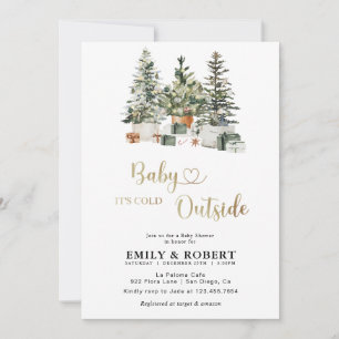 Weihnachtsbaum und Geschenke Baby Shower Einladung