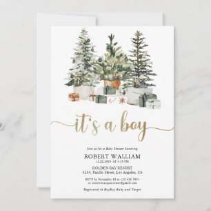 Weihnachtsbaum und Geschenke Baby Shower Einladung