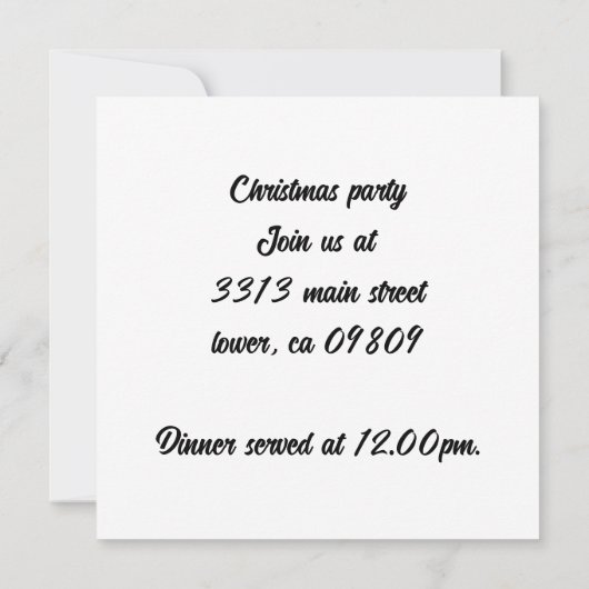 Weihnachtsbaum und Geschenke Einladung (Rückseite)