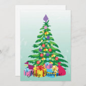 Weihnachtsbaum und Geschenke Einladung (Vorne/Hinten)