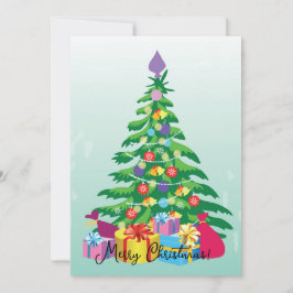 Weihnachtsbaum und Geschenke Einladung